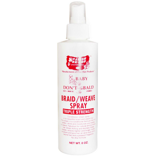 baby dont be bald braid/weave spray 8oz