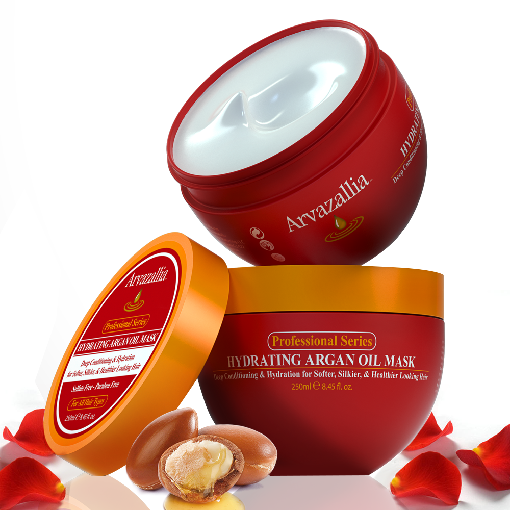 arvazallia argan hair mask red jar